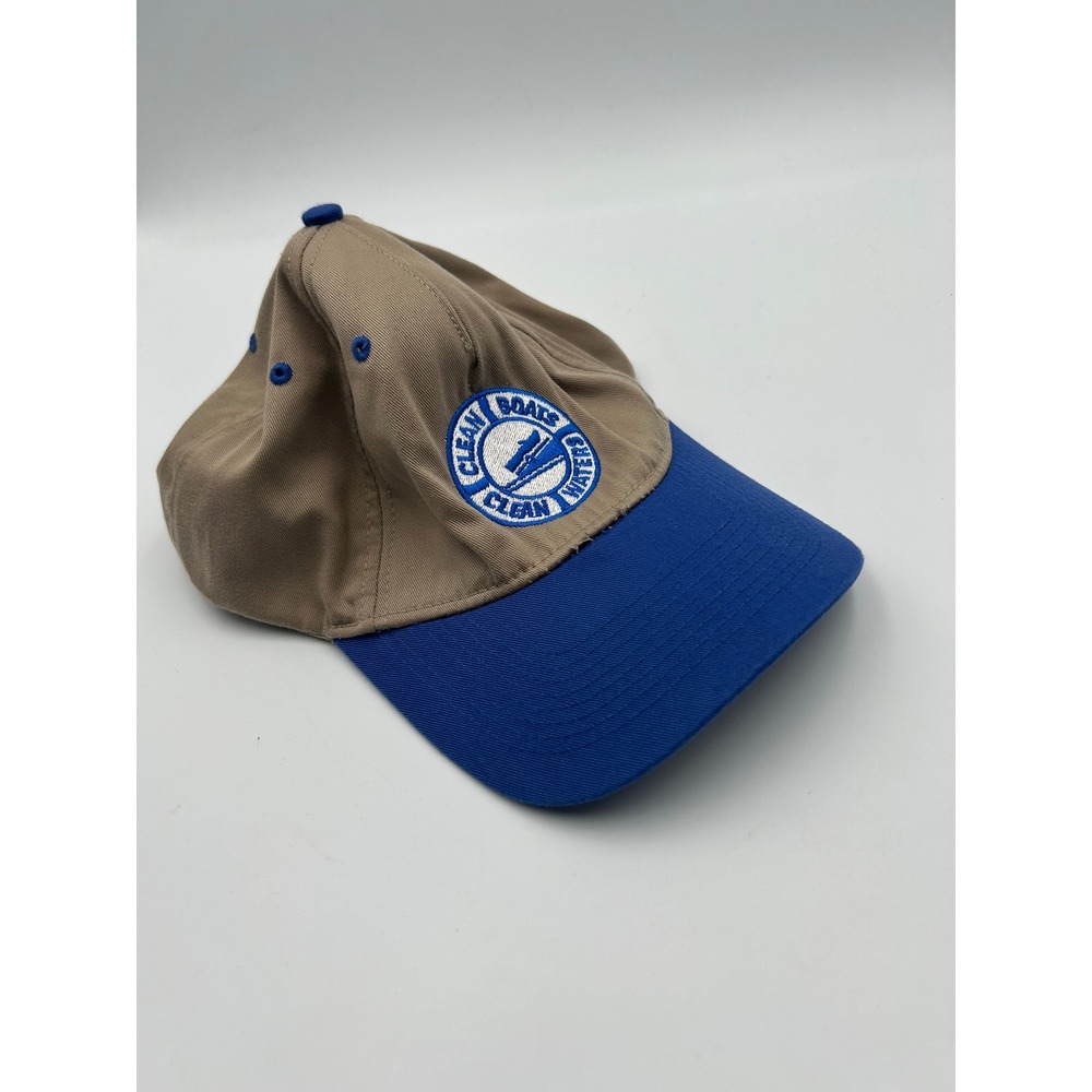 Cobra Clean Boats Clean Waters Snapback Hat Khaki Blue Baseball Cap